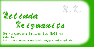 melinda krizmanits business card